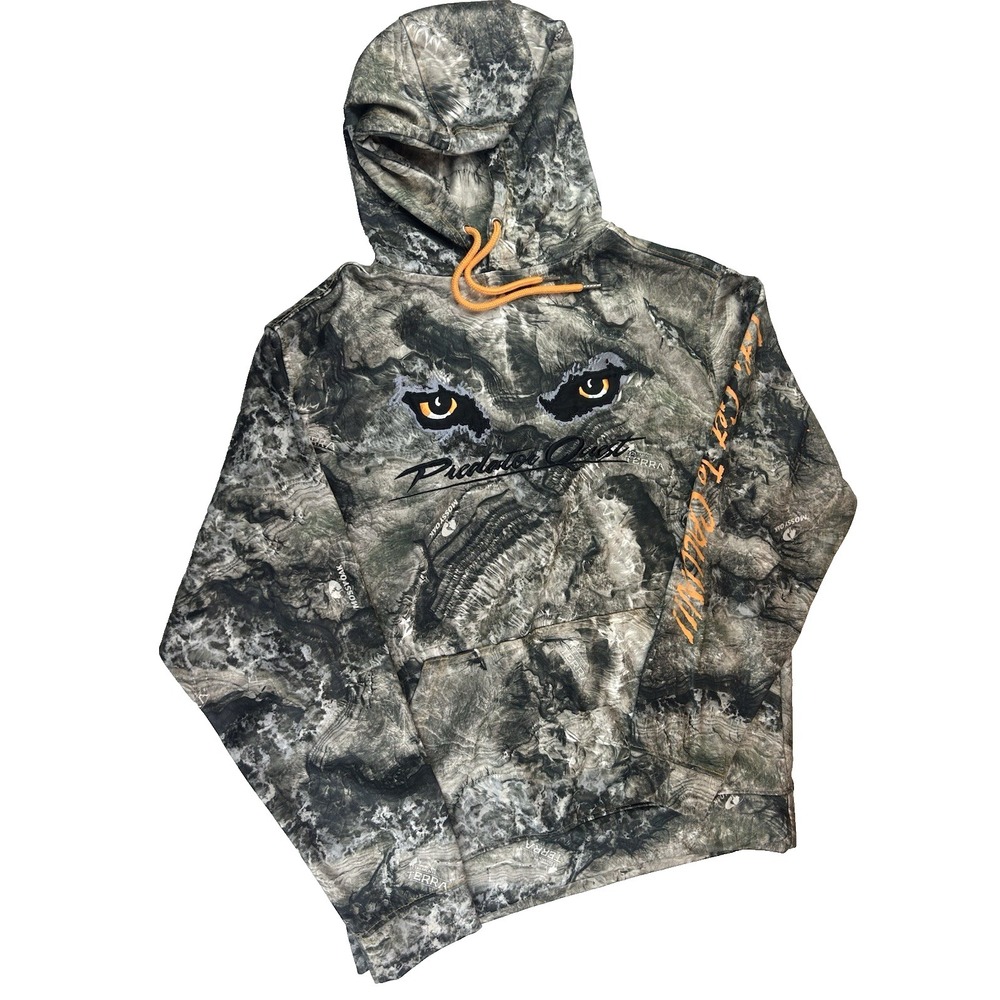 Mossy Oak Predator Quest Embroided Eyes Camo Hoodie Hunting Gorpcore Size M